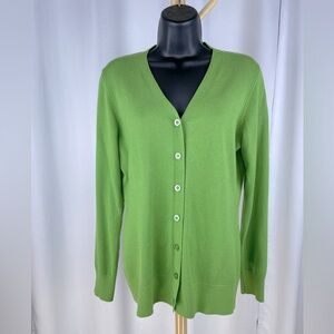 VIISHOW Women’s Green Vneck Long Sleeve Button Down Cardigan Sweater